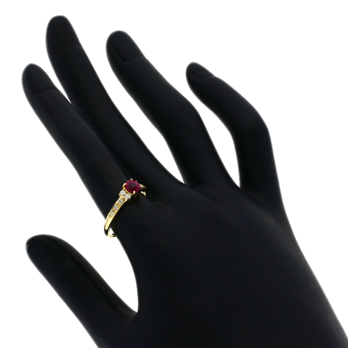 TASAKI Ruby Diamond Ring K18 Yellow Gold Ladies [Used]