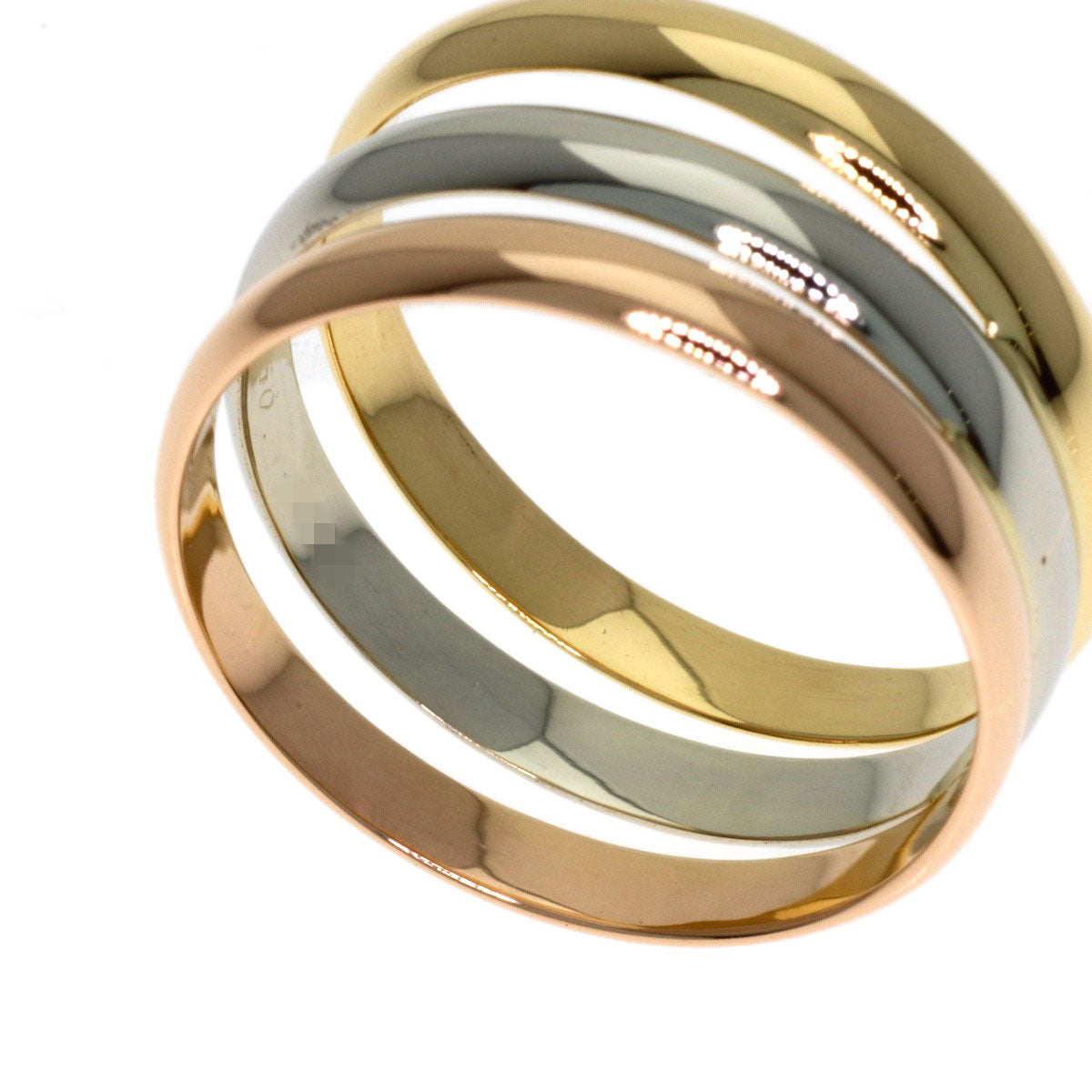 CARTIER 3 Colors #52 Ring K18 Yellow Gold 18K Pink GoldLadies [Used]