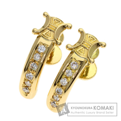 CELINE Macadam Diamond Earring K18 Yellow Gold Ladies [Used]