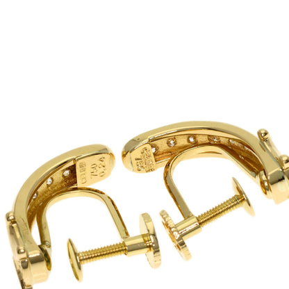 CELINE Macadam Diamond Earring K18 Yellow Gold Ladies [Used]