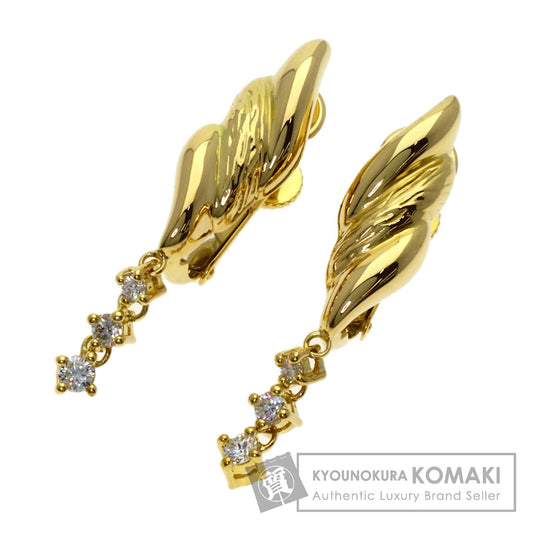 Jeunet Twisted Diamond Earring K18 Yellow Gold Ladies [Used]