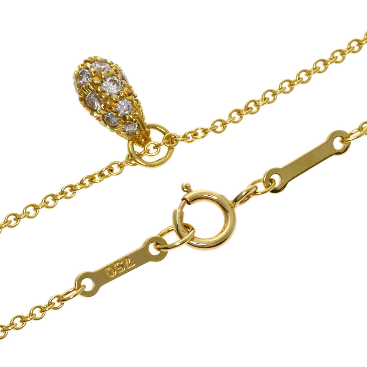 TIFFANY&Co. Teardrop Diamond Necklace K18 Yellow Gold Ladies [Used]
