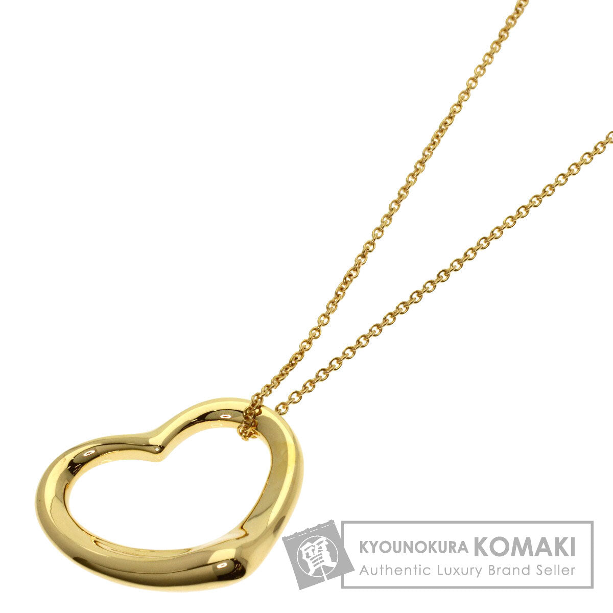 TIFFANY&Co. Open heart Necklace K18 Yellow Gold Ladies [Used]