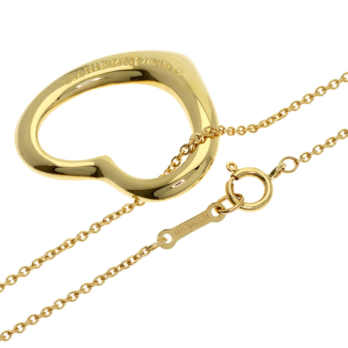 TIFFANY&Co. Open heart Necklace K18 Yellow Gold Ladies [Used]