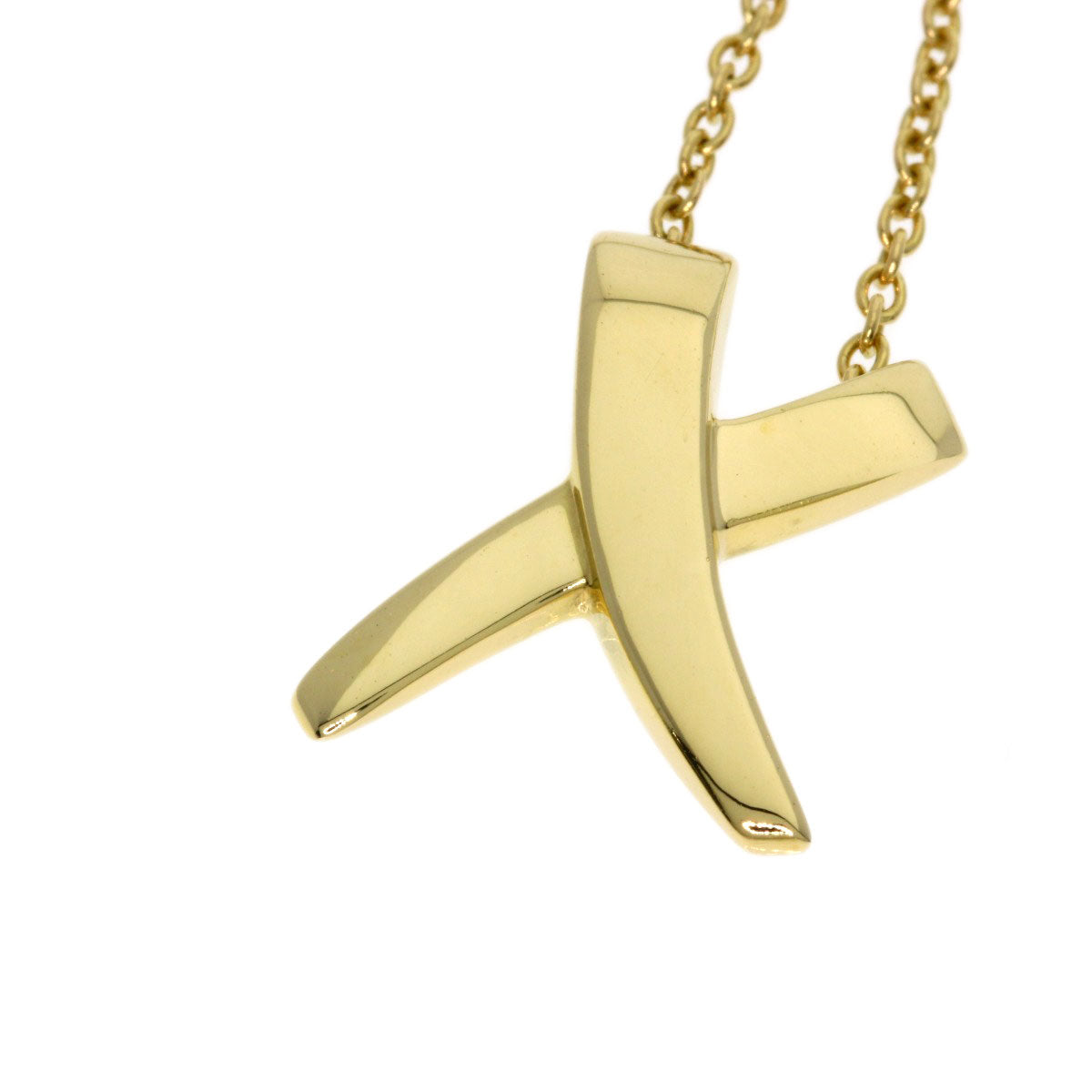 TIFFANY&Co. kiss Necklace K18 Yellow Gold Ladies [Used]