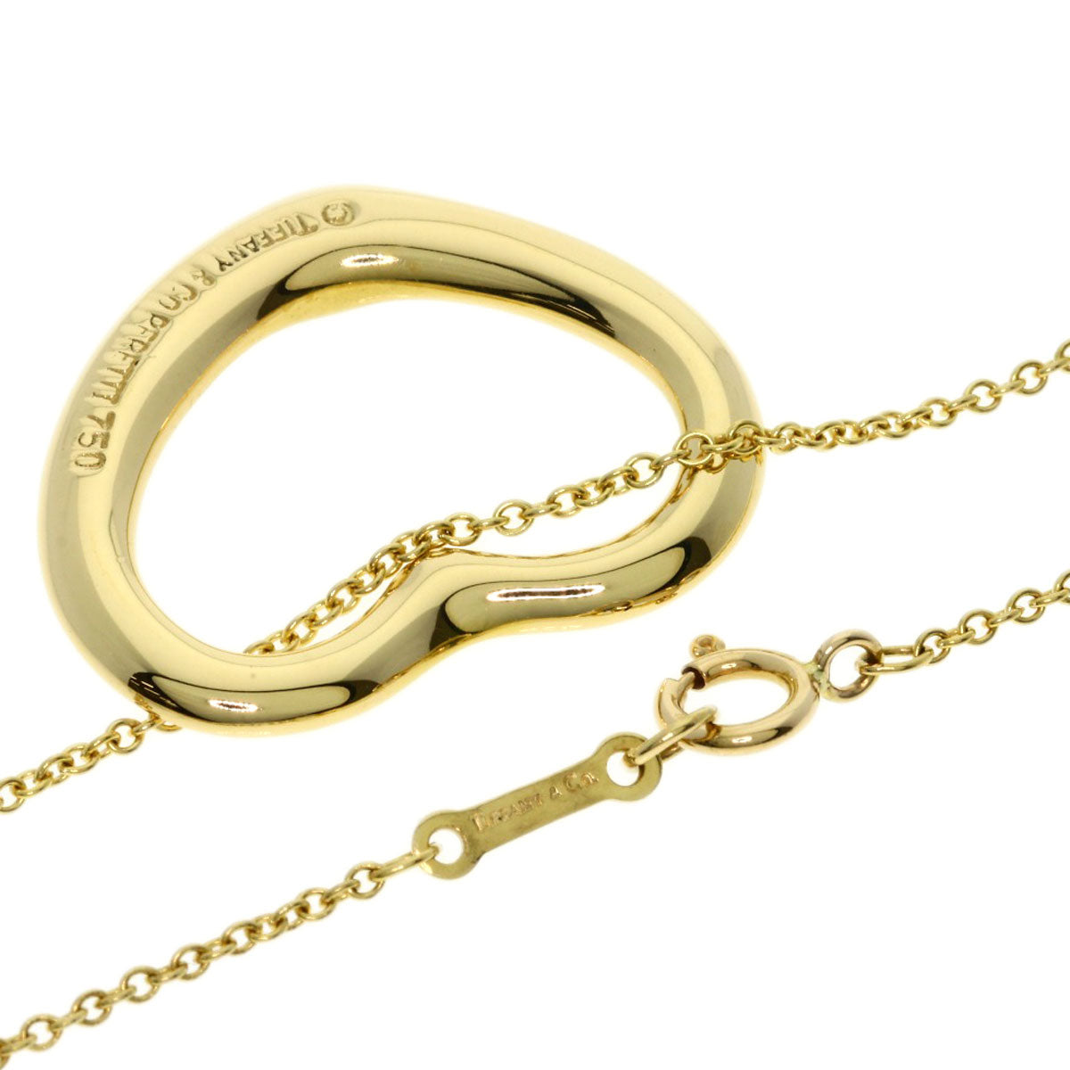 TIFFANY&Co. Open heart Necklace K18 Yellow Gold Ladies [Used]