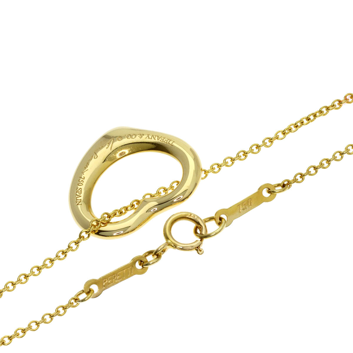 TIFFANY&Co. Open heart Necklace K18 Yellow Gold Ladies [Used]