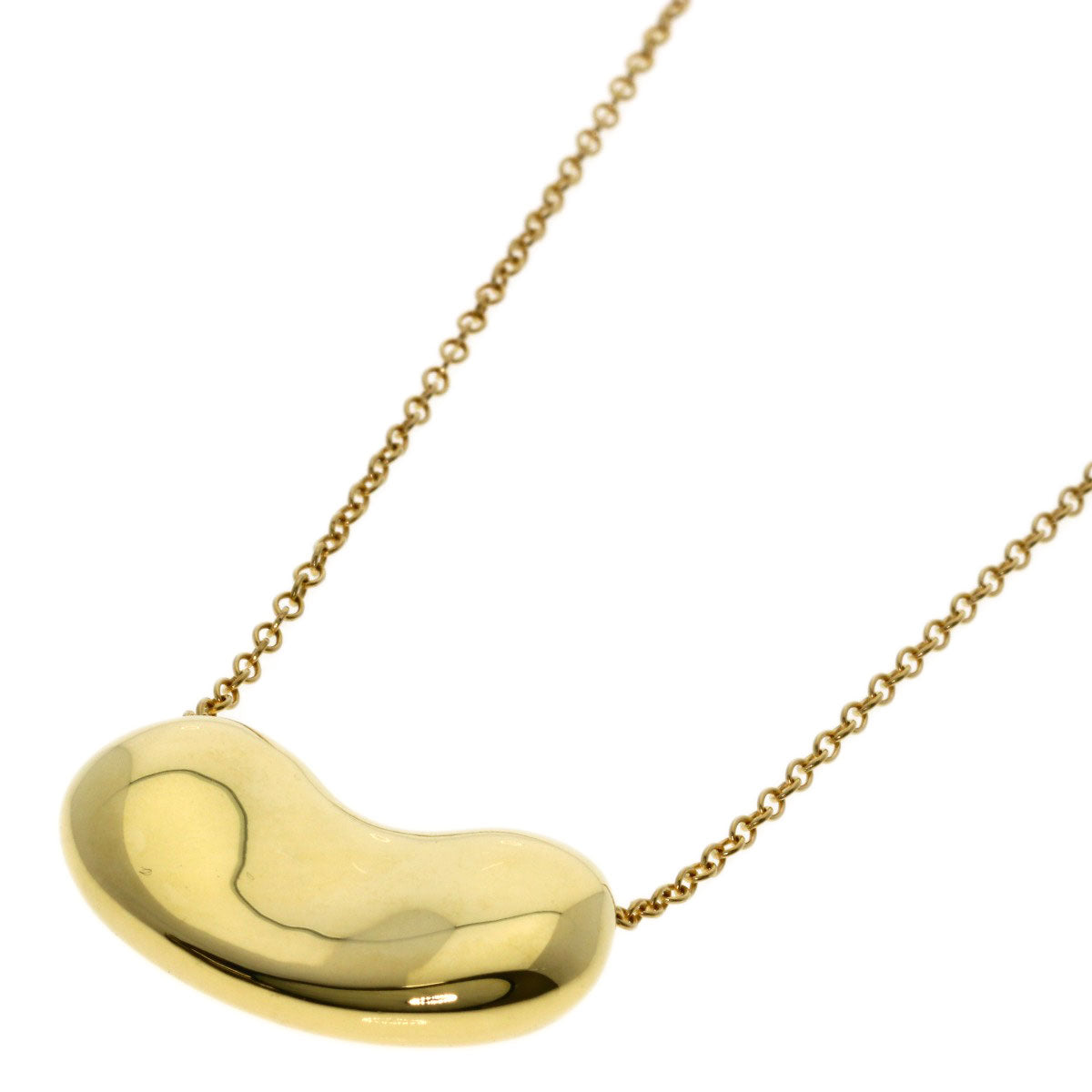 TIFFANY&Co. Bean Medium Necklace K18 Yellow Gold Ladies [Used]