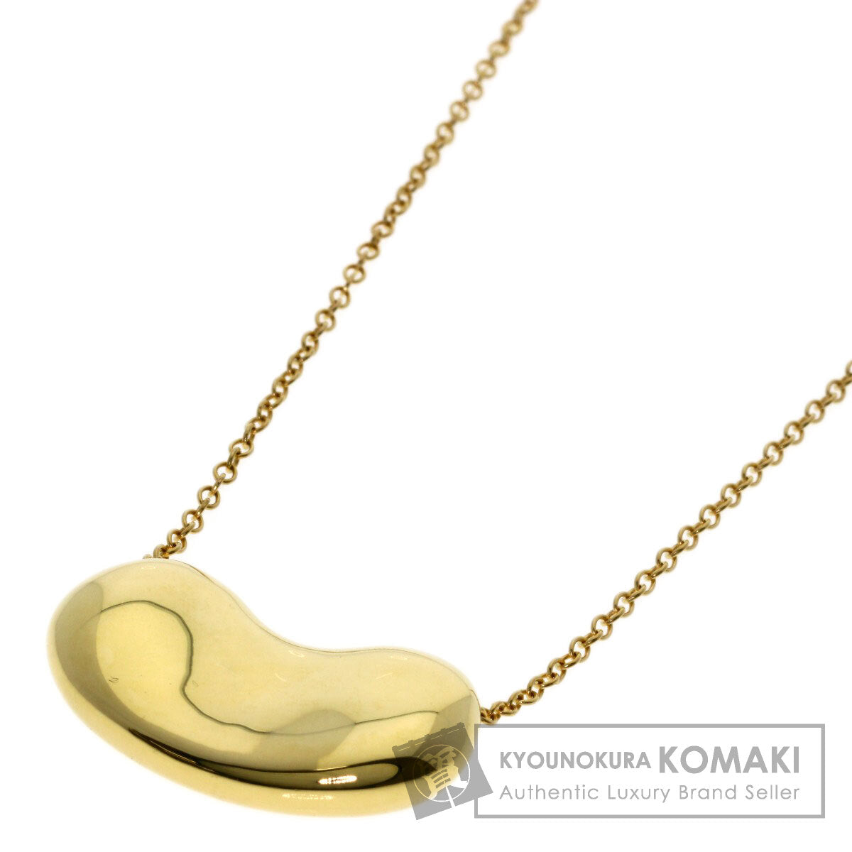 TIFFANY&Co. Bean Medium Necklace K18 Yellow Gold Ladies [Used]