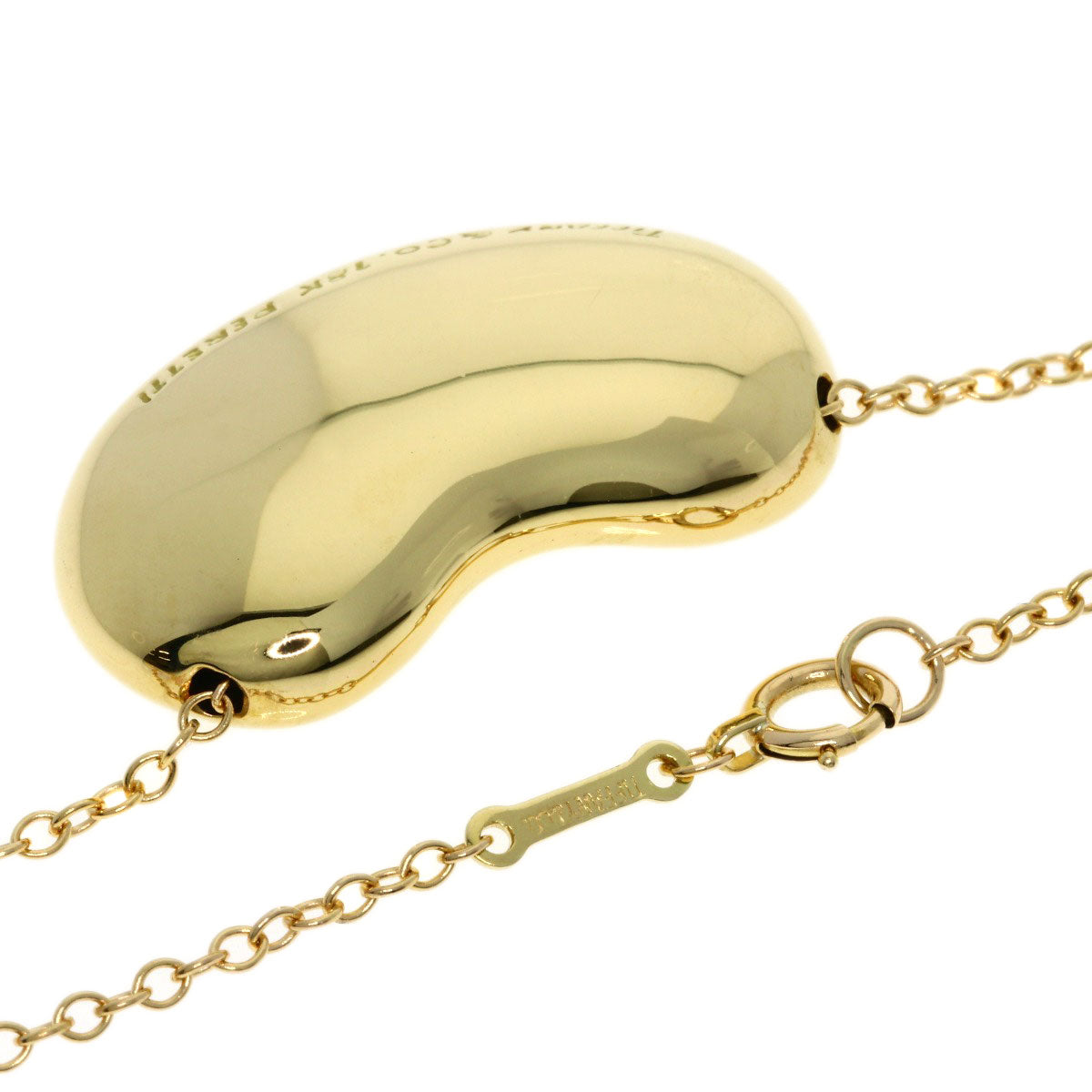 TIFFANY&Co. Bean Medium Necklace K18 Yellow Gold Ladies [Used]