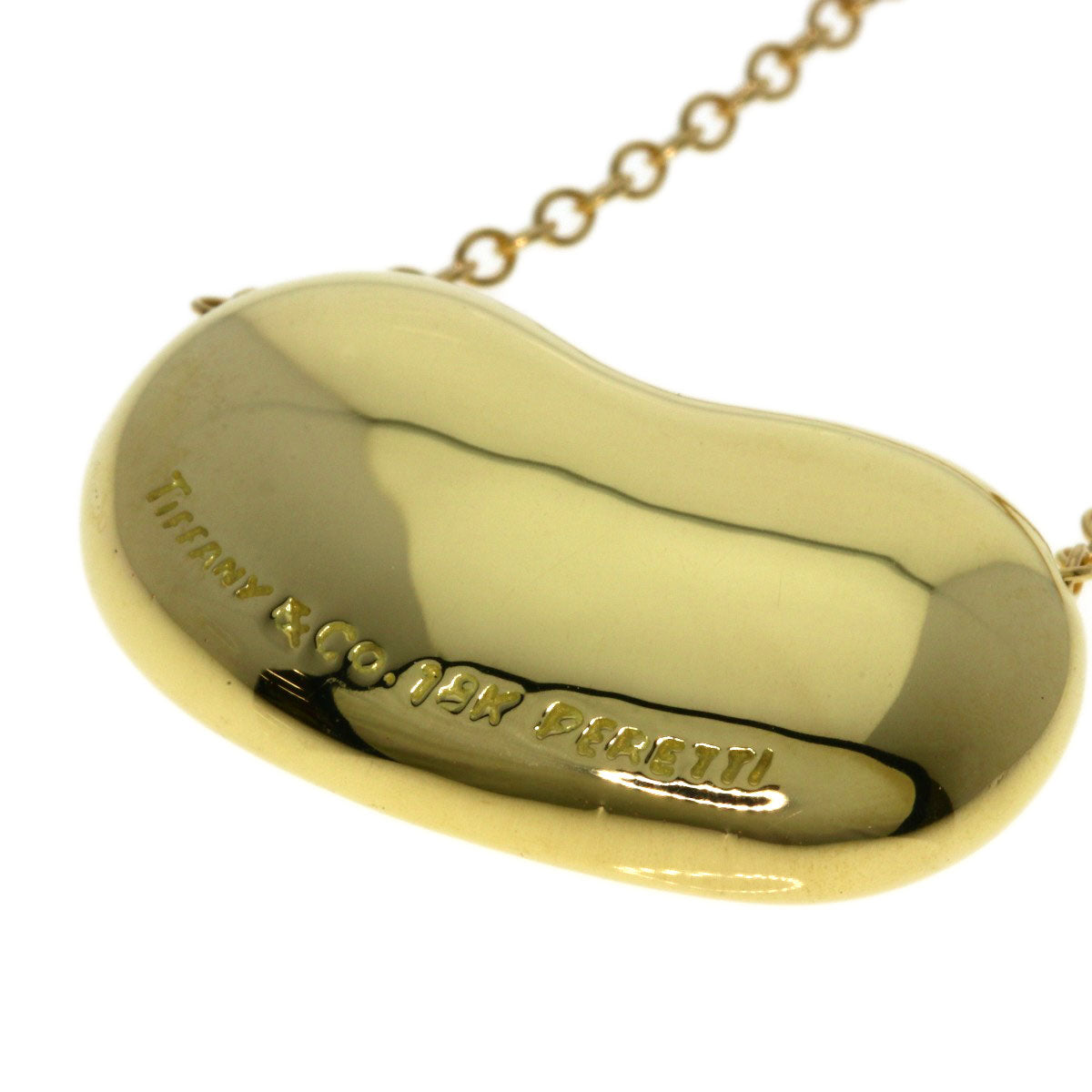 TIFFANY&Co. Bean Medium Necklace K18 Yellow Gold Ladies [Used]