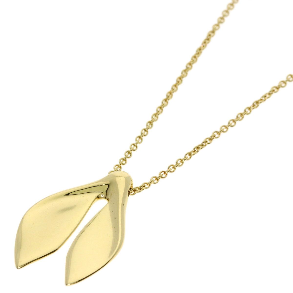 TIFFANY&Co. Leaf fin Necklace K18 Yellow Gold Ladies [Used]