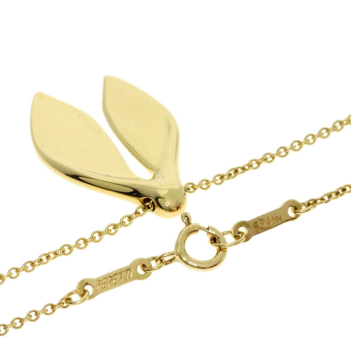 TIFFANY&Co. Leaf fin Necklace K18 Yellow Gold Ladies [Used]
