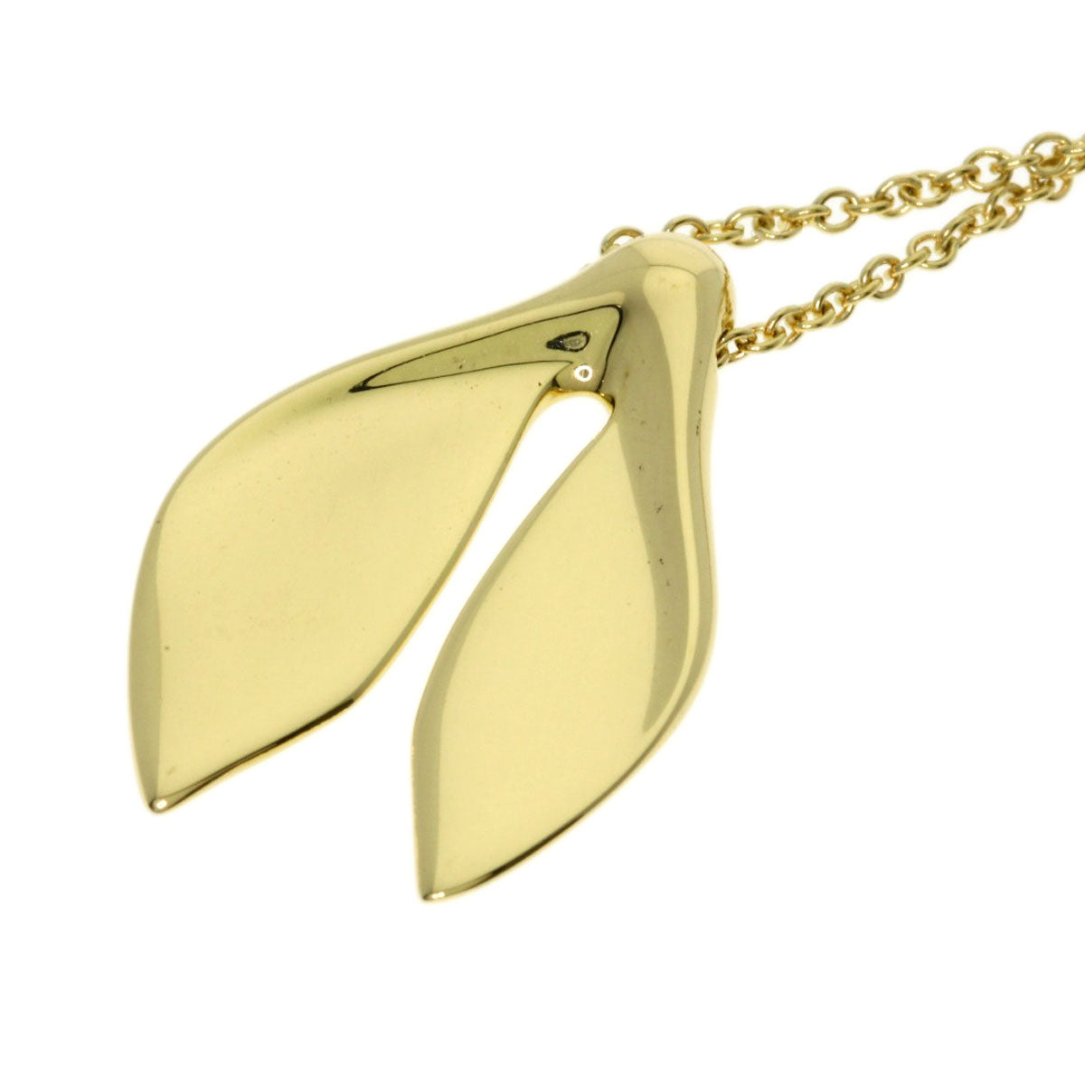 TIFFANY&Co. Leaf fin Necklace K18 Yellow Gold Ladies [Used]