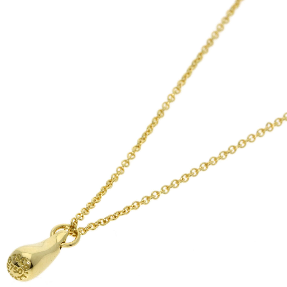 TIFFANY&Co. teardrop Necklace K18 Yellow Gold Ladies [Used]
