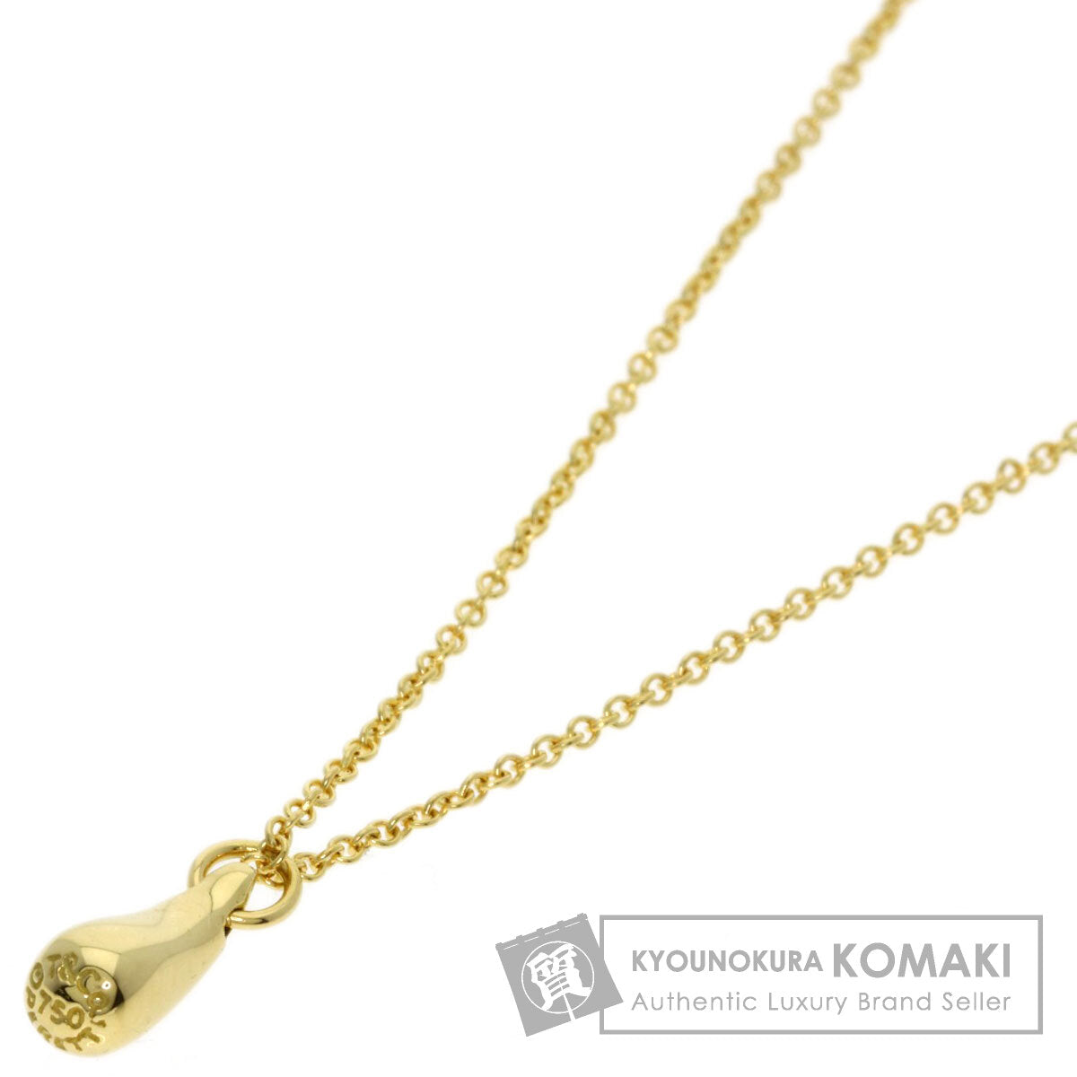 TIFFANY&Co. teardrop Necklace K18 Yellow Gold Ladies [Used]