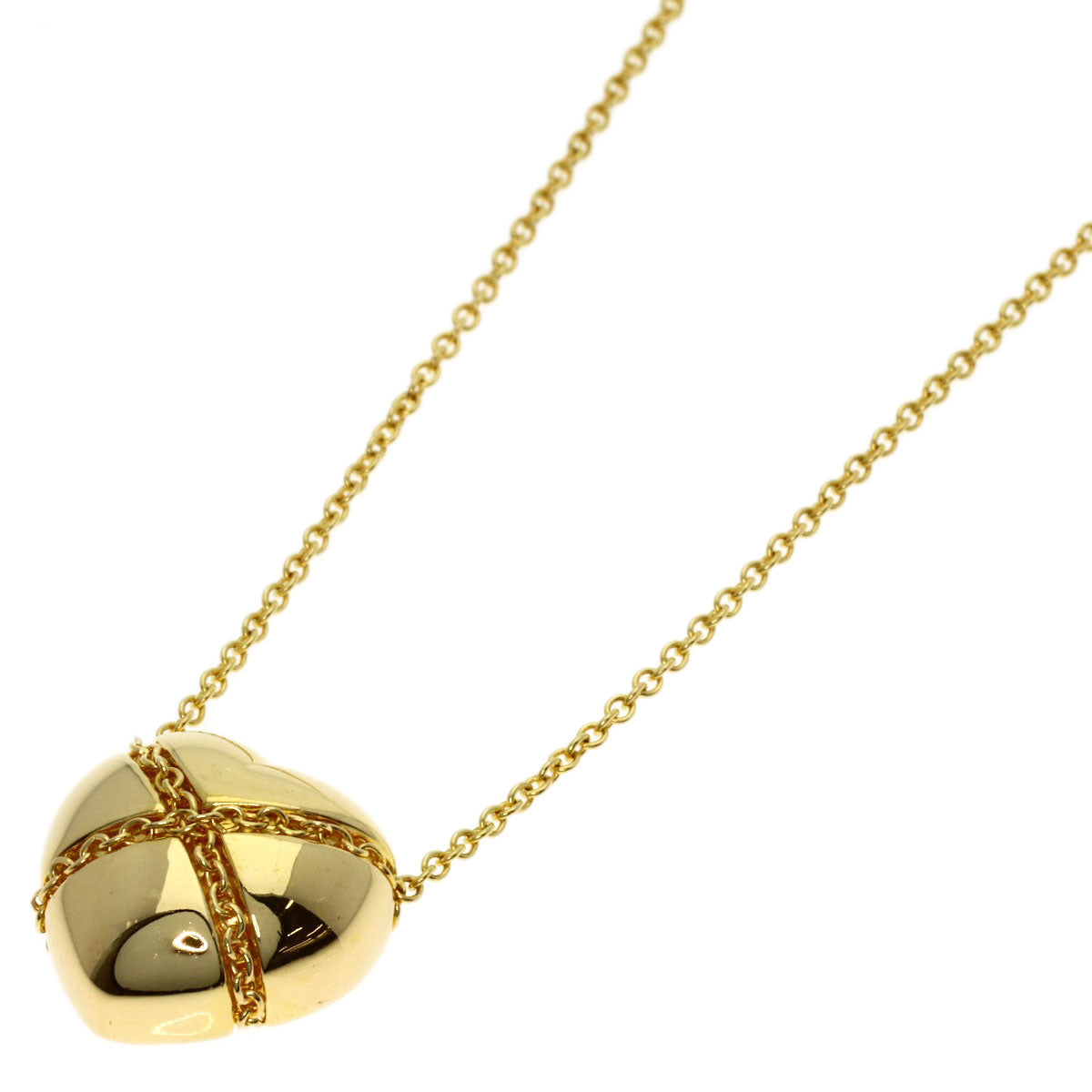 TIFFANY&Co. Chain Cross Heart Necklace K18 Yellow Gold Ladies [Used]