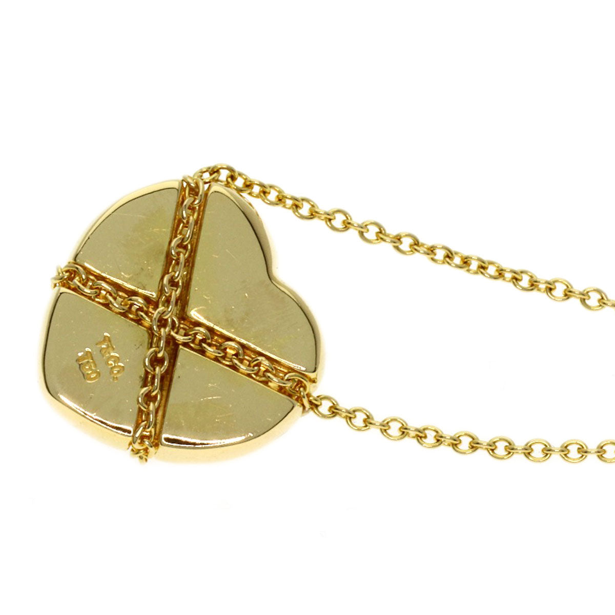 TIFFANY&Co. Chain Cross Heart Necklace K18 Yellow Gold Ladies [Used]