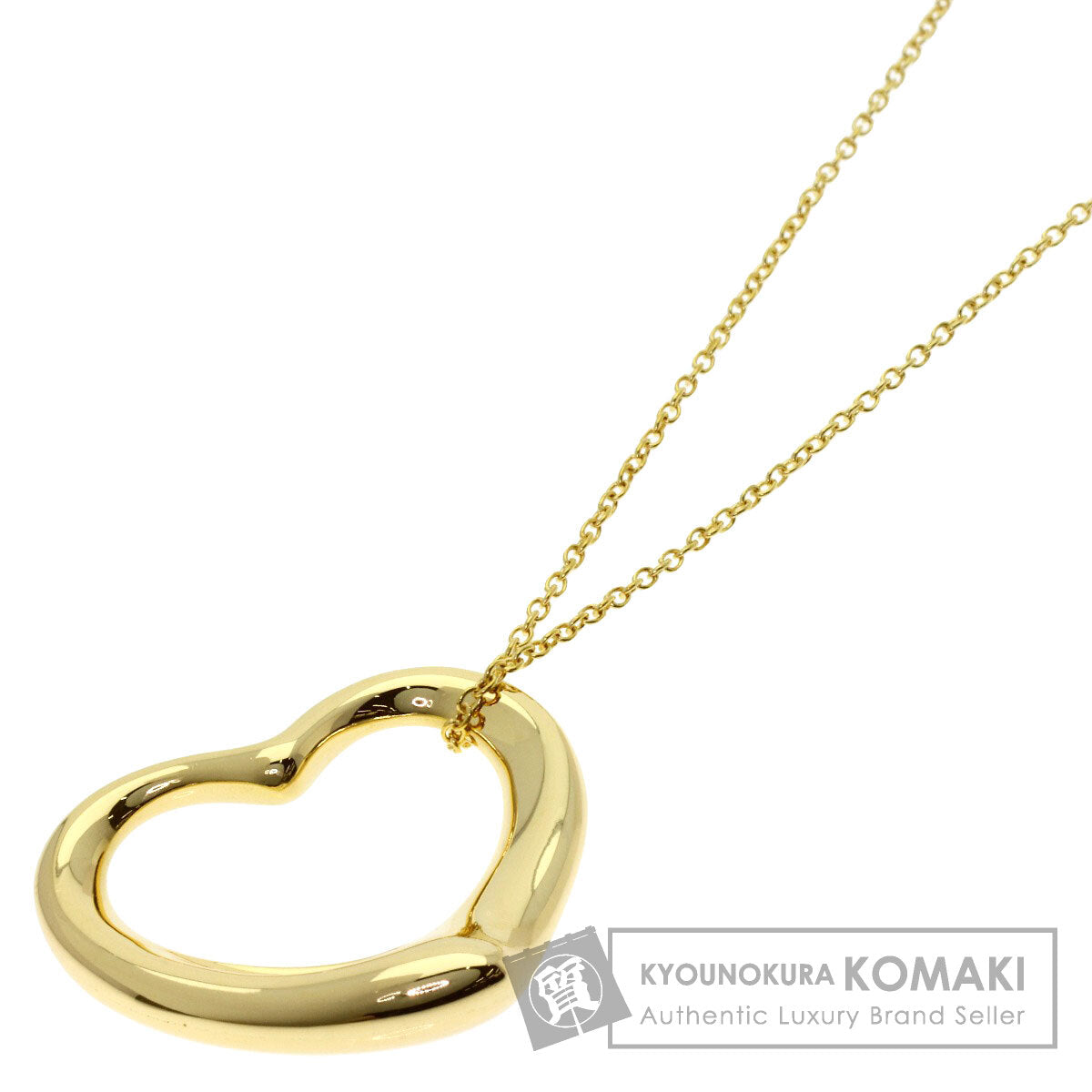 TIFFANY&Co. Open heart Necklace K18 Yellow Gold Ladies [Used]