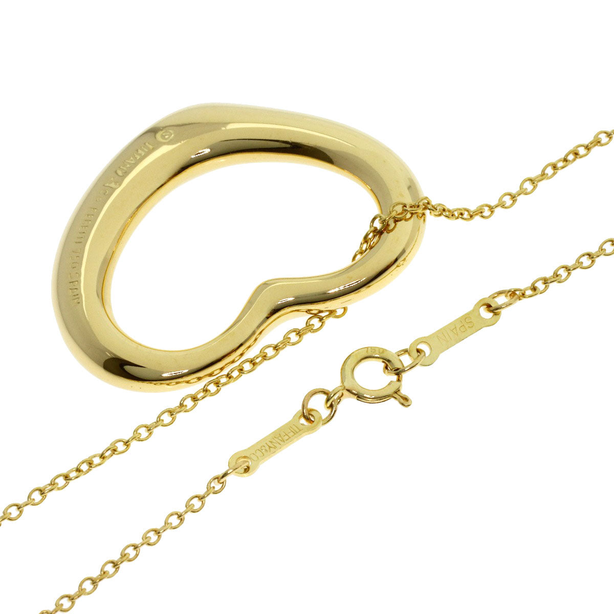 TIFFANY&Co. Open heart Necklace K18 Yellow Gold Ladies [Used]