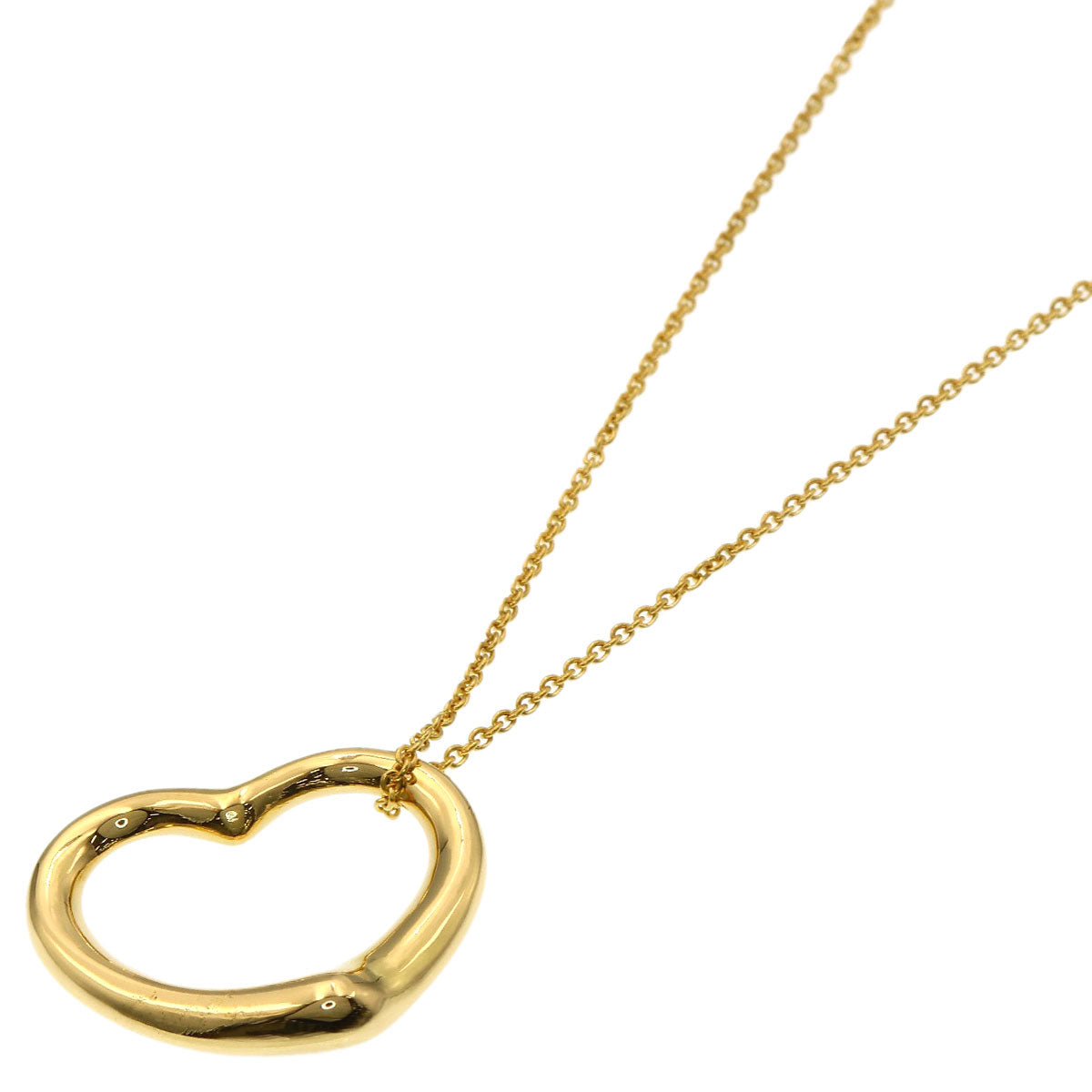 TIFFANY&Co. Open heart Necklace K18 Yellow Gold Ladies [Used]