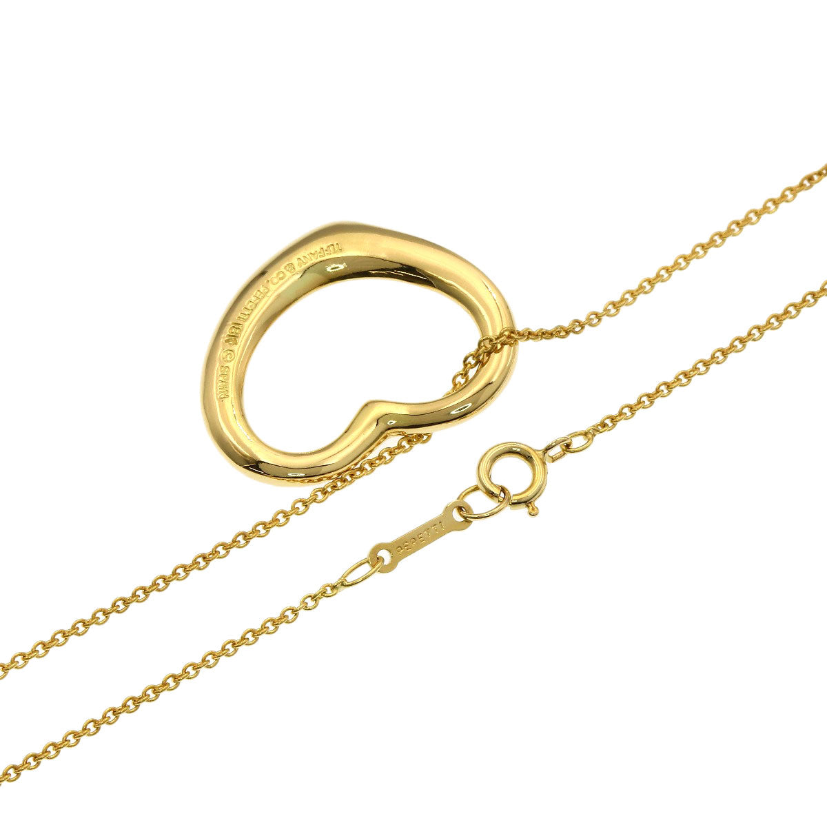 TIFFANY&Co. Open heart Necklace K18 Yellow Gold Ladies [Used]