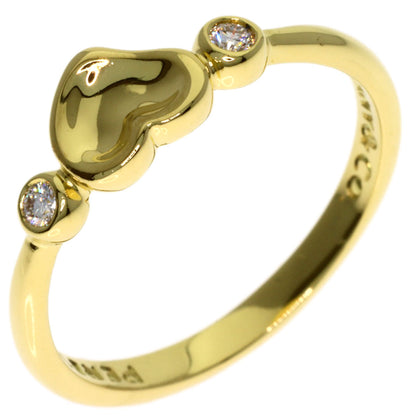 TIFFANY&Co. Closed Heart 2P Diamond Ring K18 Yellow Gold Ladies [Used]