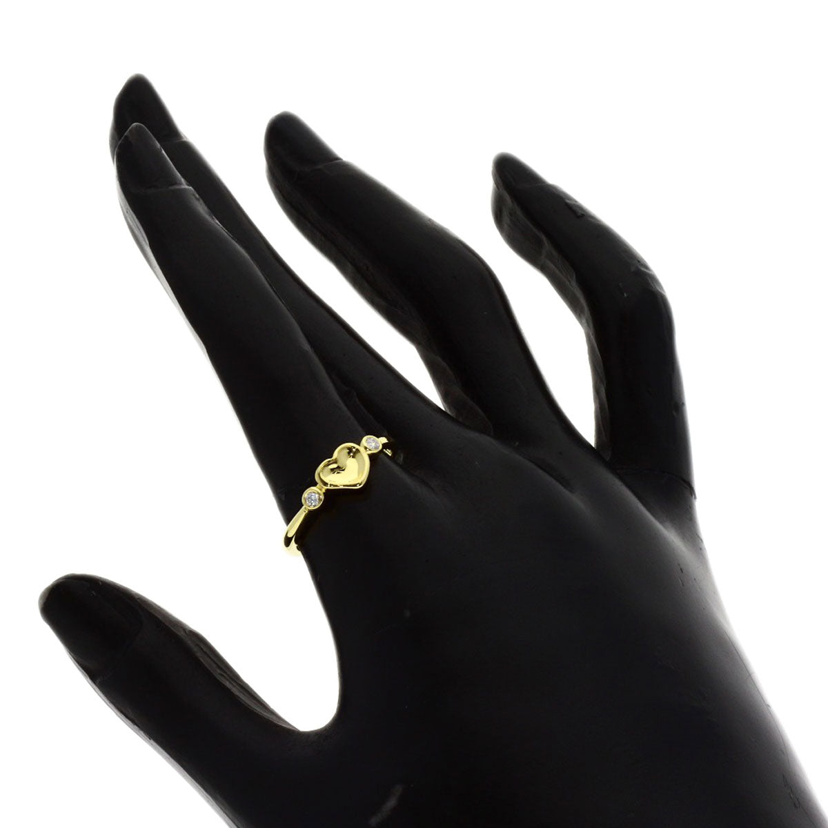 TIFFANY&Co. Closed Heart 2P Diamond Ring K18 Yellow Gold Ladies [Used]