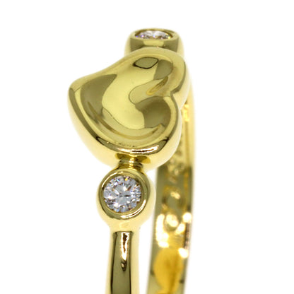 TIFFANY&Co. Closed Heart 2P Diamond Ring K18 Yellow Gold Ladies [Used]