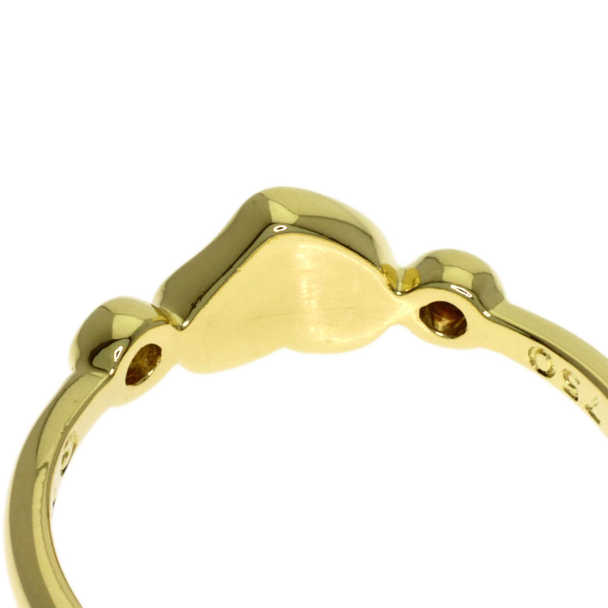 TIFFANY&Co. Closed Heart 2P Diamond Ring K18 Yellow Gold Ladies [Used]