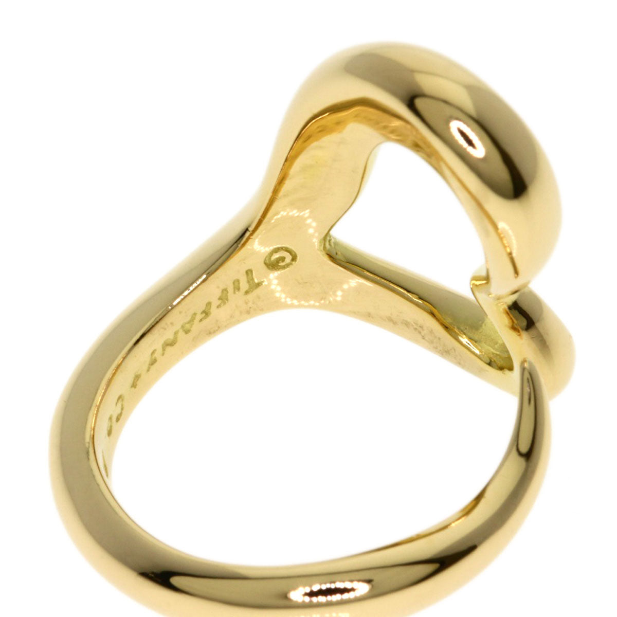 TIFFANY&Co. Open heart Ring K18 Yellow Gold Ladies [Used]