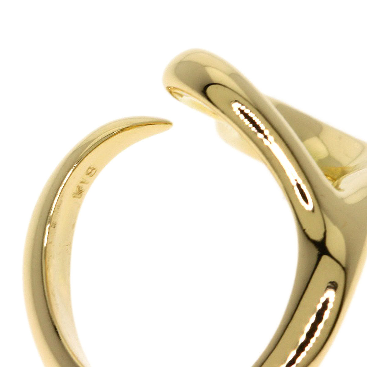 TIFFANY&Co. Open heart Ring K18 Yellow Gold Ladies [Used]