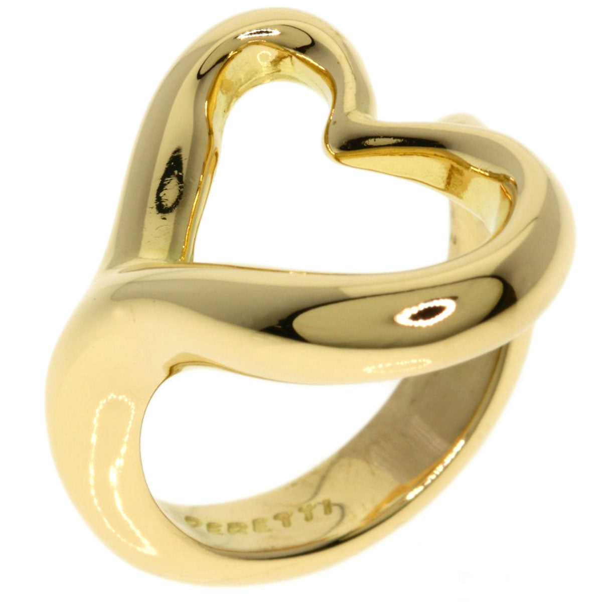 TIFFANY&Co. Open heart Ring K18 Yellow Gold Ladies [Used]