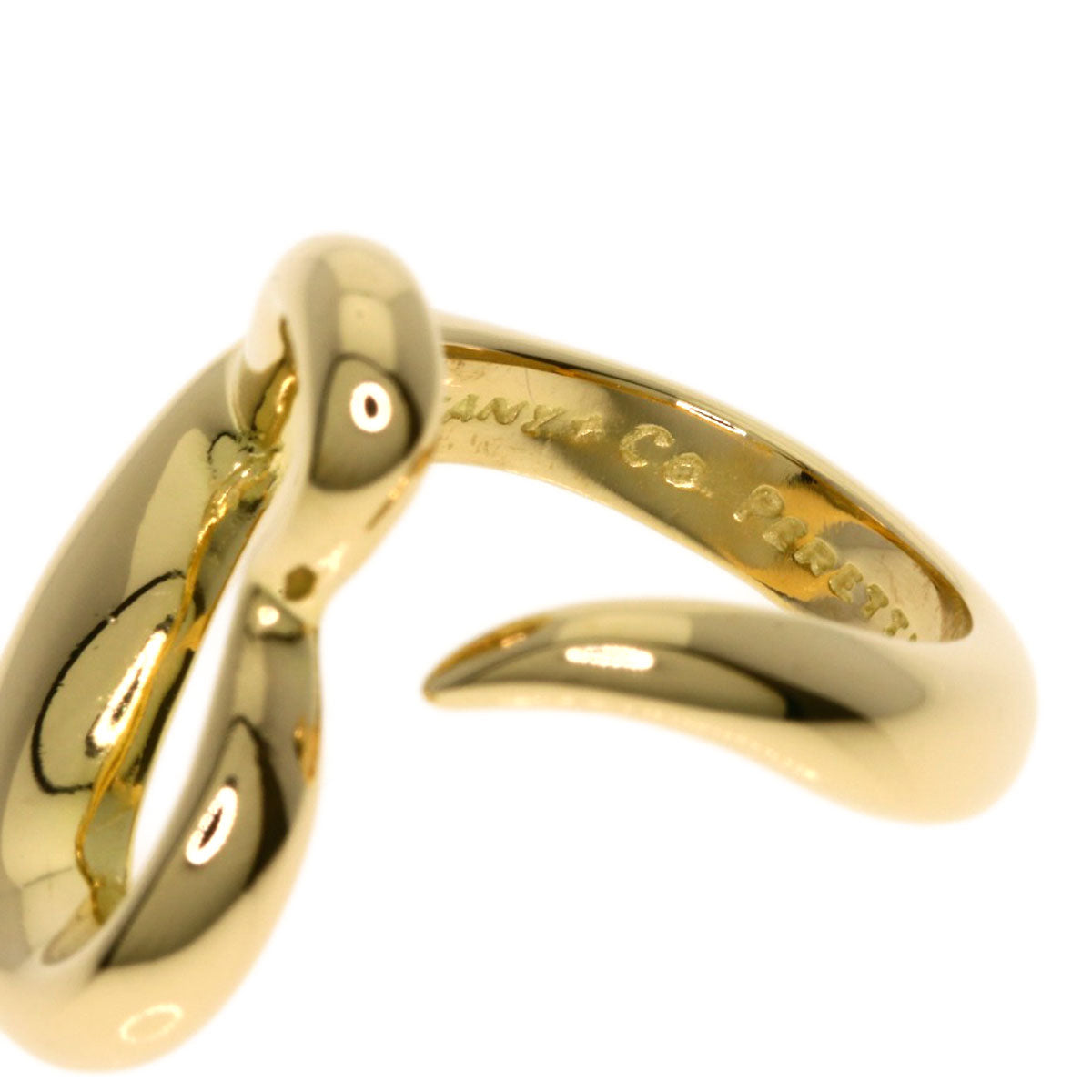 TIFFANY&Co. Open heart Ring K18 Yellow Gold Ladies [Used]