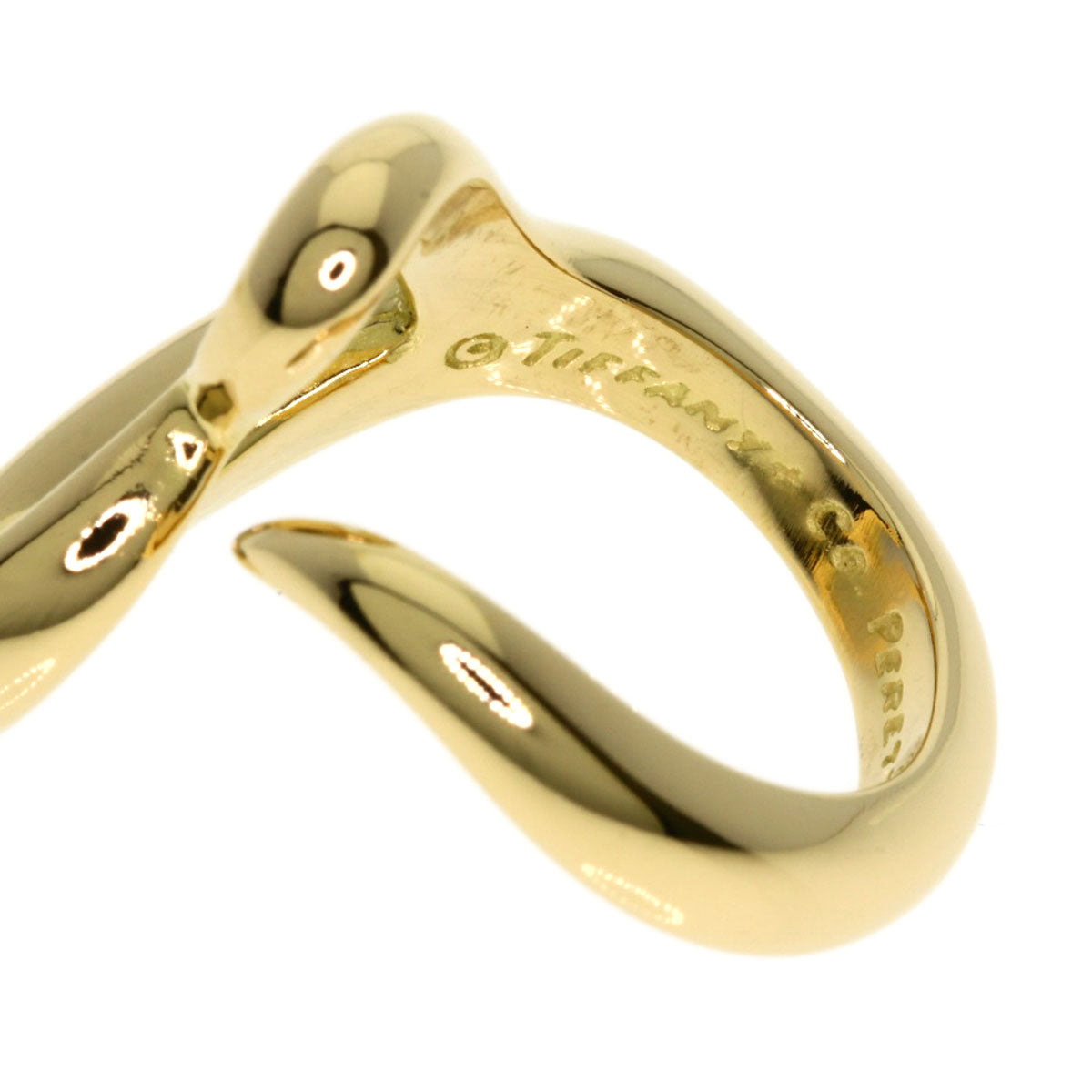 TIFFANY&Co. Open heart Ring K18 Yellow Gold Ladies [Used]