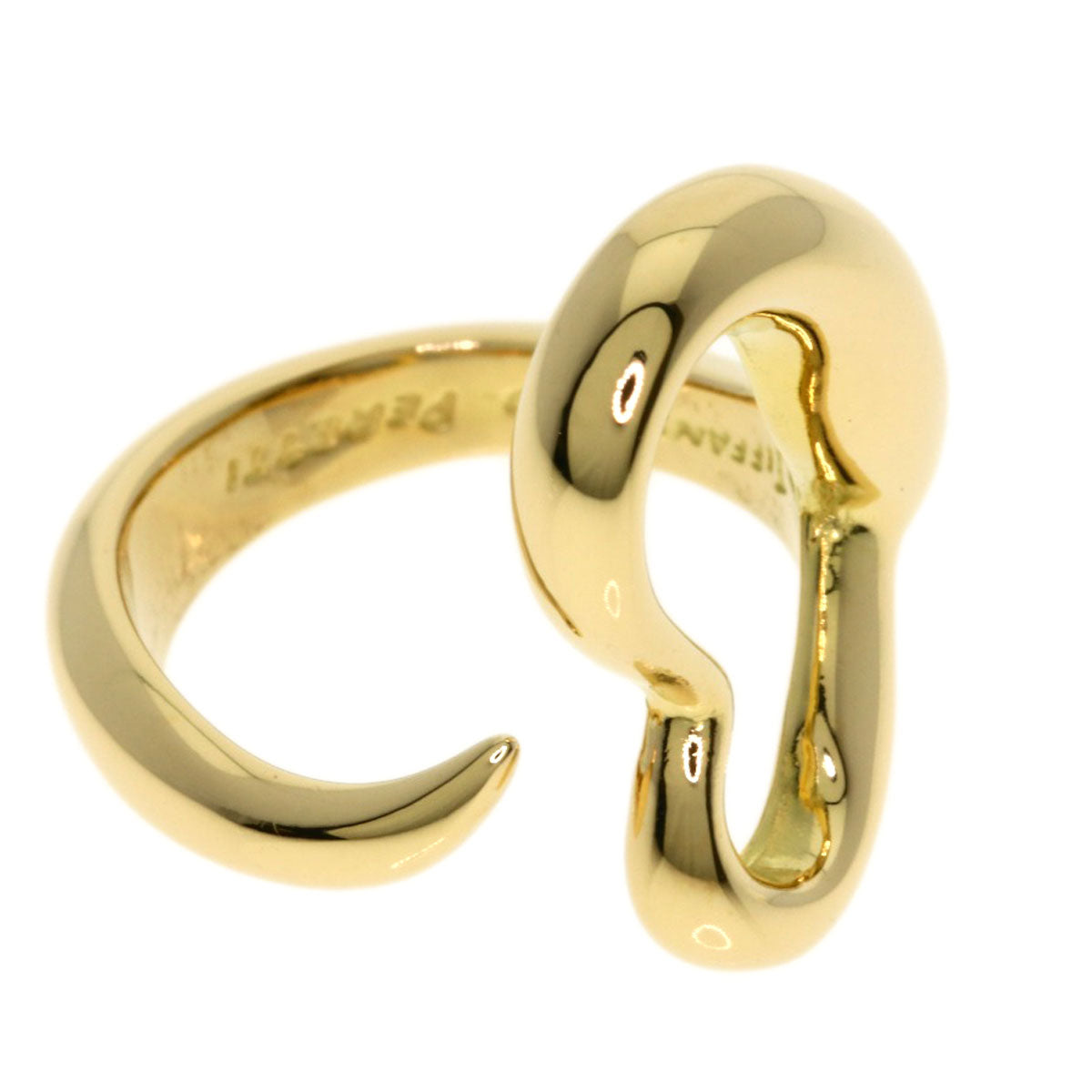TIFFANY&Co. Open heart Ring K18 Yellow Gold Ladies [Used]