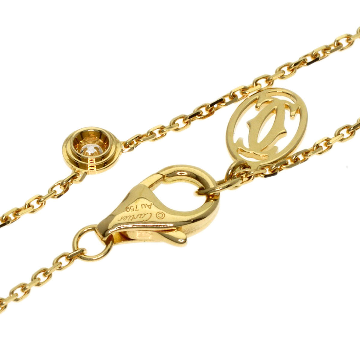 CARTIER Damour Mini Diamond Necklace K18 Yellow Gold Ladies [Used]