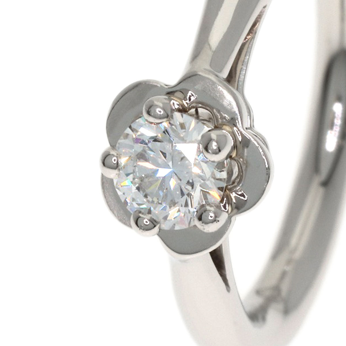 CHANEL Camellia Diamond #46 Ring Platinum PT950 Ladies [Used]
