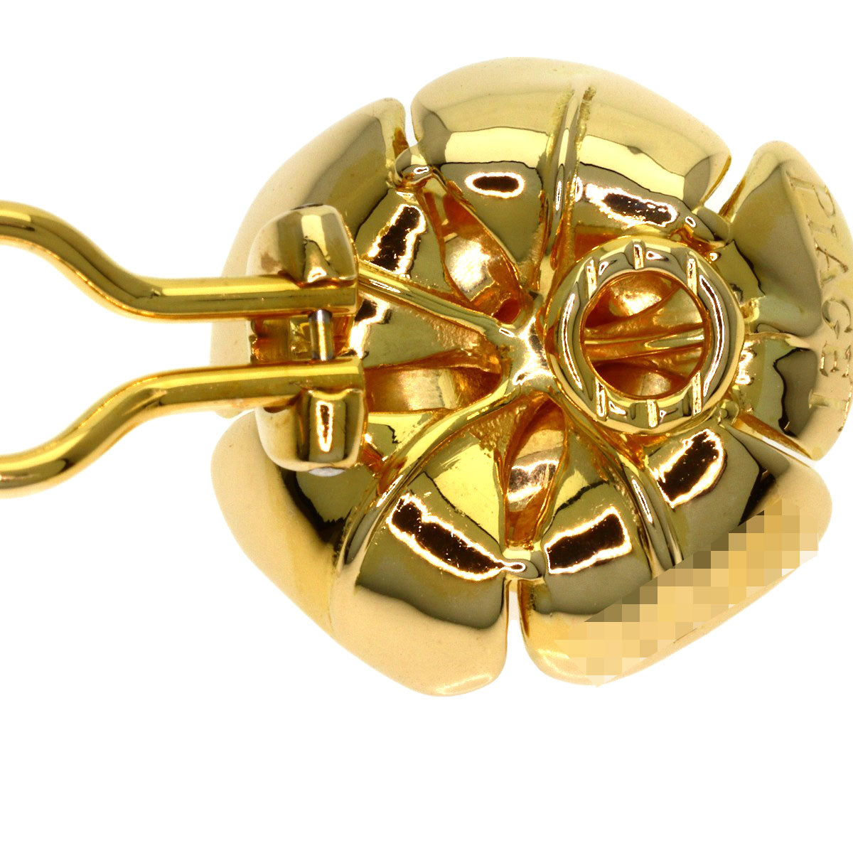 PIAGET Rose Ruby Diamond Earring K18 Yellow Gold Ladies [Used]