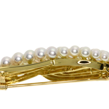 0.13ct Baby Pearl Pearl Diamond Brooch K18 Yellow Gold 17.8g　Ladies