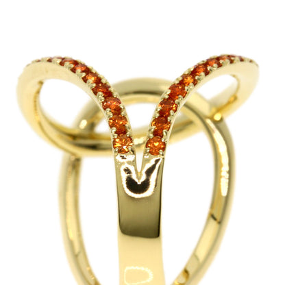 0.6ct IMAYO Sapphire Kagayoi Hanakasane Ring K18 Yellow Gold 5.7g　Ladies