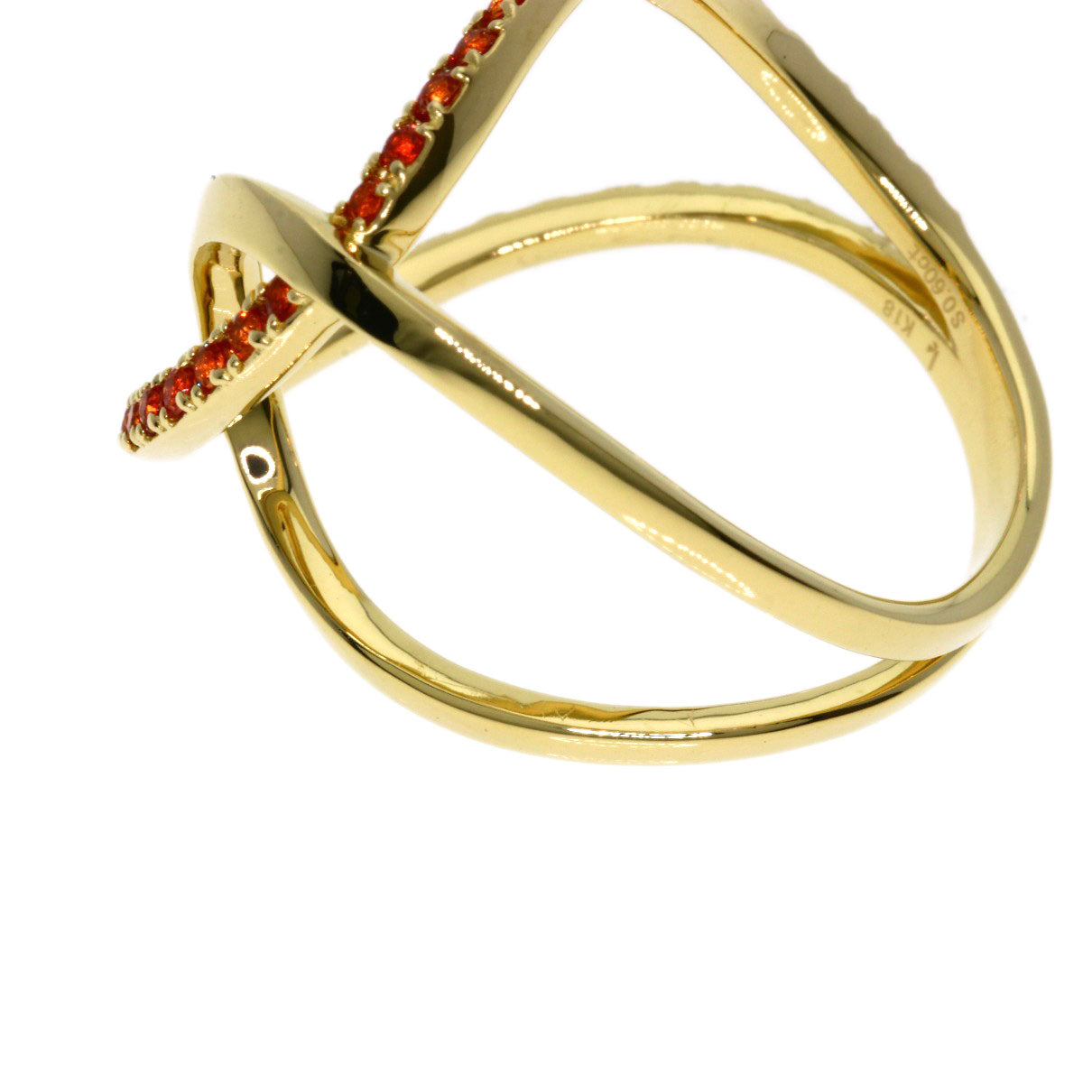 0.6ct IMAYO Sapphire Kagayoi Hanakasane Ring K18 Yellow Gold 5.7g　Ladies