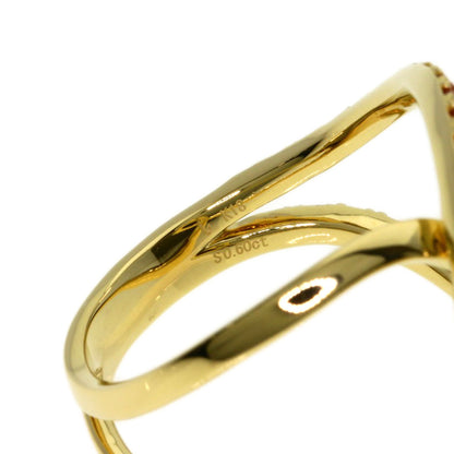 0.6ct IMAYO Sapphire Kagayoi Hanakasane Ring K18 Yellow Gold 5.7g　Ladies