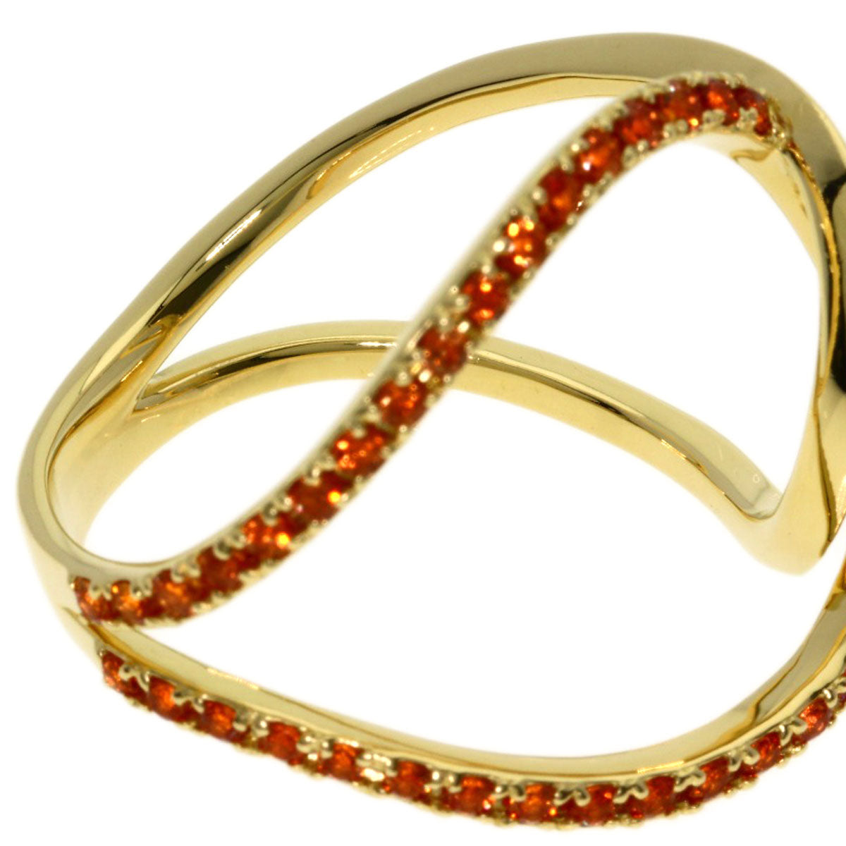 0.6ct IMAYO Sapphire Kagayoi Hanakasane Ring K18 Yellow Gold 5.7g　Ladies