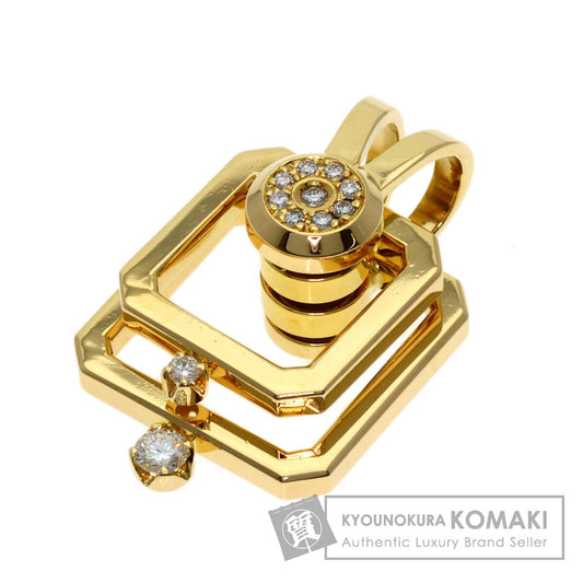 WALTHAM Swing Diamond Pendant top K18 Yellow Gold Ladies [Used]
