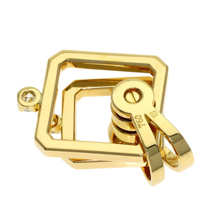 WALTHAM Swing Diamond Pendant top K18 Yellow Gold Ladies [Used]