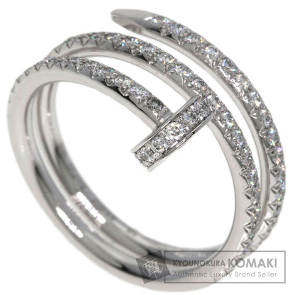 CARTIER Juste un Clou Double Semi-Pavé Diamond #50 Ring K18 White Gold Ladies [Used]
