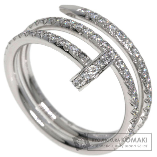 CARTIER Juste un Clou Double Semi-Pavé Diamond #50 Ring K18 White Gold Ladies [Used]