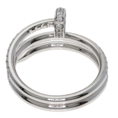 CARTIER Juste un Clou Double Semi-Pavé Diamond #50 Ring K18 White Gold Ladies [Used]