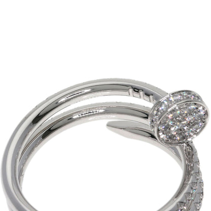 CARTIER Juste un Clou Double Semi-Pavé Diamond #50 Ring K18 White Gold Ladies [Used]